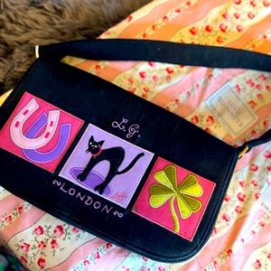 LULU GUINNESS- Ultra suede Lucky Maggy handbag.